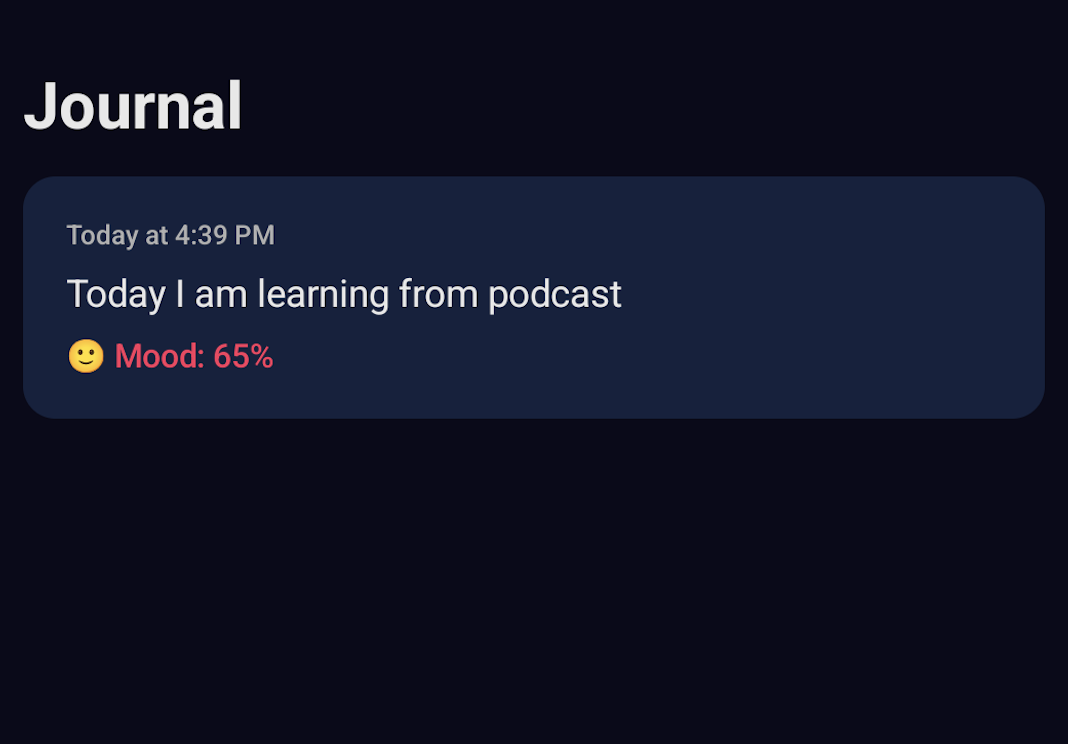 Progress Journal with daily reflections and AI mood analysis